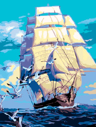 Картина по номерам &amp;quot;Белый корабль&amp;quot;