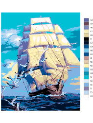 Картина по номерам &amp;quot;Белый корабль&amp;quot;