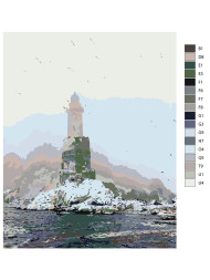 Raqamlar bo&#039;yicha rasm &quot;Tumandagi dengiz&quot;