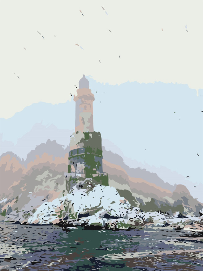 Raqamlar bo&amp;#039;yicha rasm &amp;quot;Tumandagi dengiz&amp;quot;