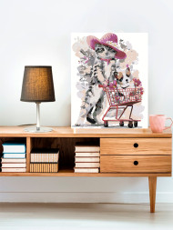 Картина по номерам &amp;quot;Котик в шапке&amp;quot;