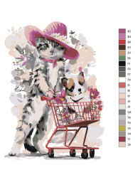 Картина по номерам &amp;quot;Котик в шапке&amp;quot;