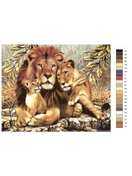 Raqamlar bo&#039;yicha rasm &quot;Arslon oilasi&quot;