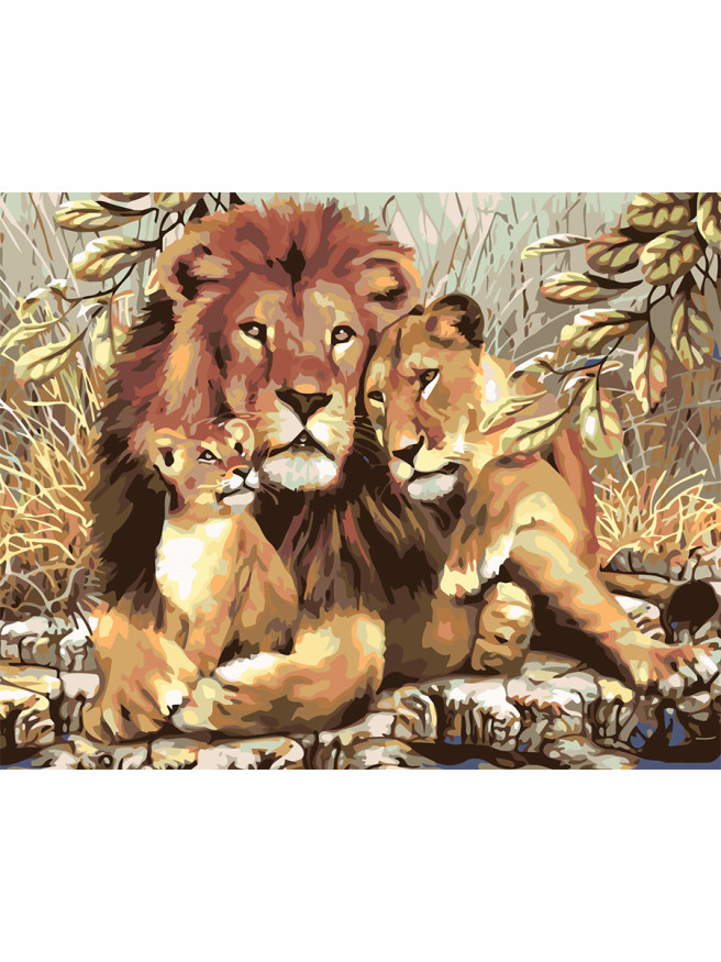 Raqamlar bo&amp;#039;yicha rasm &amp;quot;Arslon oilasi&amp;quot;