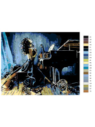 Картина по номерам "Девушка музыкант"