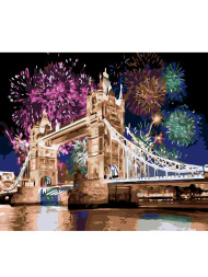 Картина по номерам &amp;quot;Фейерверк у моста&amp;quot;