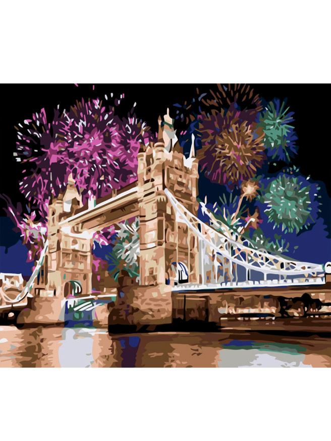 Картина по номерам &amp;quot;Фейерверк у моста&amp;quot;