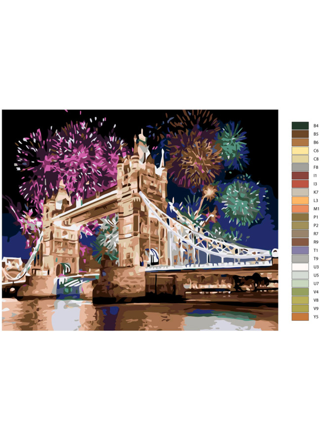 Картина по номерам &amp;quot;Фейерверк у моста&amp;quot;