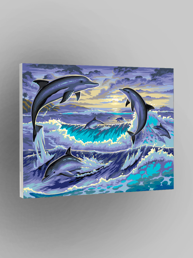 Картина по номерам &amp;quot;Дельфины прыгают&amp;quot;