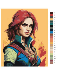 Картина по номерам &amp;quot;Красноволосая девушка&amp;quot;