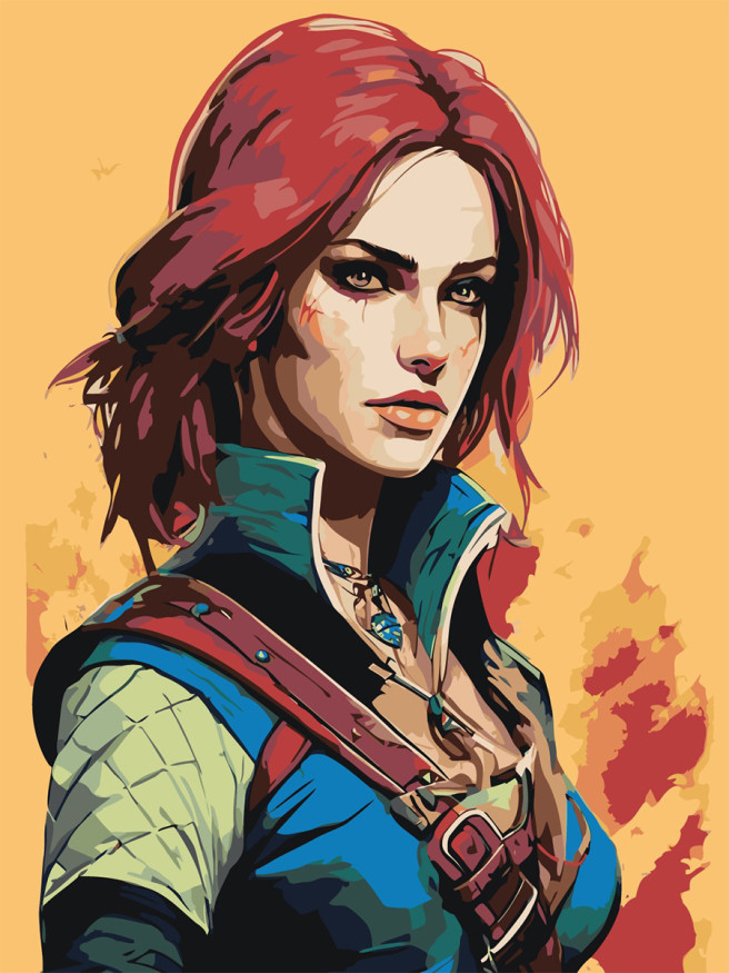 Картина по номерам &amp;quot;Красноволосая девушка&amp;quot;