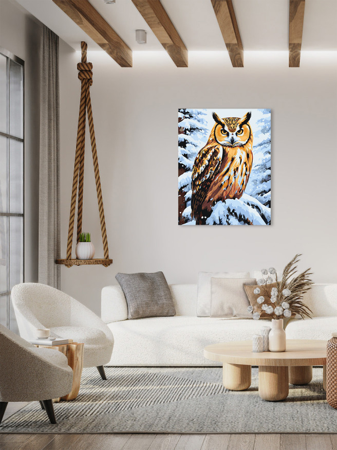 Raqamlar bo&amp;#039;yicha rasm &amp;quot;Qorda boyqush&amp;quot;