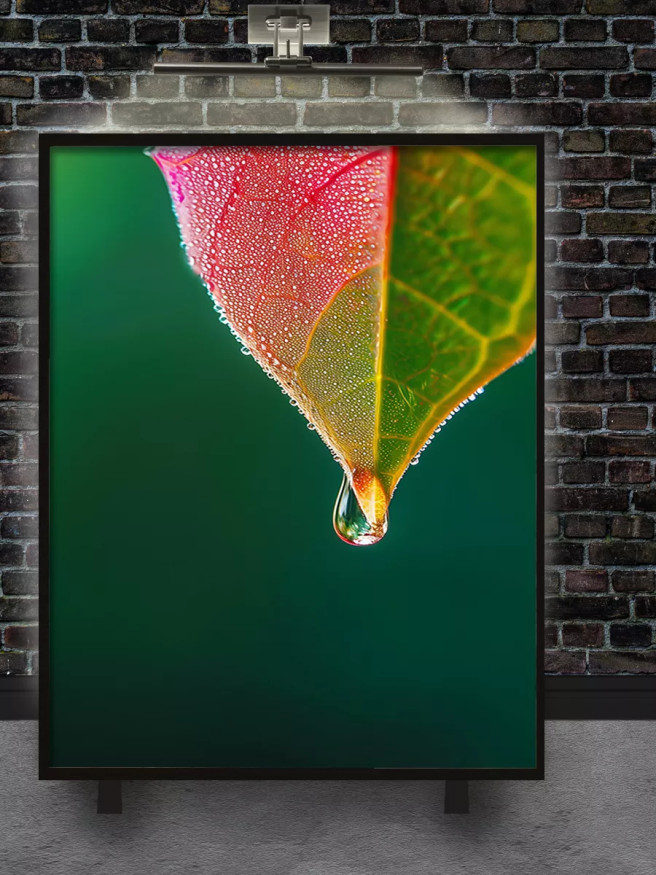 Holstga bosilgan poster &amp;quot;Kuzgi barg uchidagi tomchi&amp;quot;