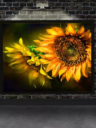 Постер на холсте &amp;quot;Сияние подсолнухов в полутьме&amp;quot;