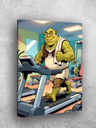Holstga bosilgan poster &quot;Shrek yugurish yo‘lagida&quot;