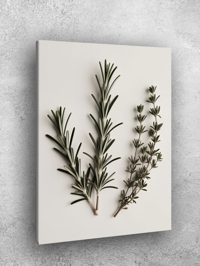 Holstga bosilgan poster &amp;quot;Yorugʻ fonda rozmarin va timyan&amp;quot;