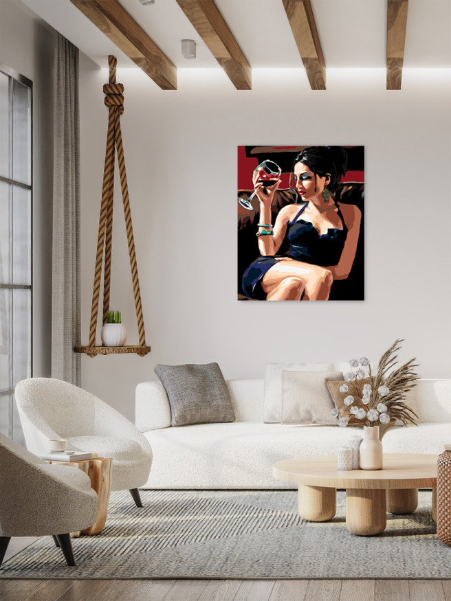 Raqamlar bo&amp;#039;yicha rasm &amp;quot;Bir stakan sharob bilan qiz&amp;quot;