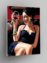 Картина по номерам &amp;quot;Девушка с бокалом вина&amp;quot;