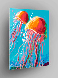 Raqamlar bo&#039;yicha rasm &quot;Meduzalar o&#039;yini&quot;