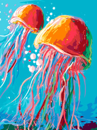 Raqamlar bo&#039;yicha rasm &quot;Meduzalar o&#039;yini&quot;