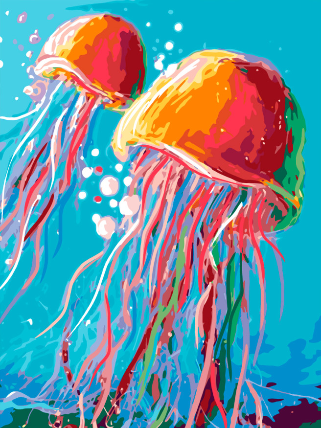 Raqamlar bo&amp;#039;yicha rasm &amp;quot;Meduzalar o&amp;#039;yini&amp;quot;