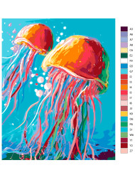 Raqamlar bo&#039;yicha rasm &quot;Meduzalar o&#039;yini&quot;