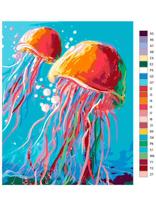 Raqamlar bo&amp;#039;yicha rasm &amp;quot;Meduzalar o&amp;#039;yini&amp;quot;