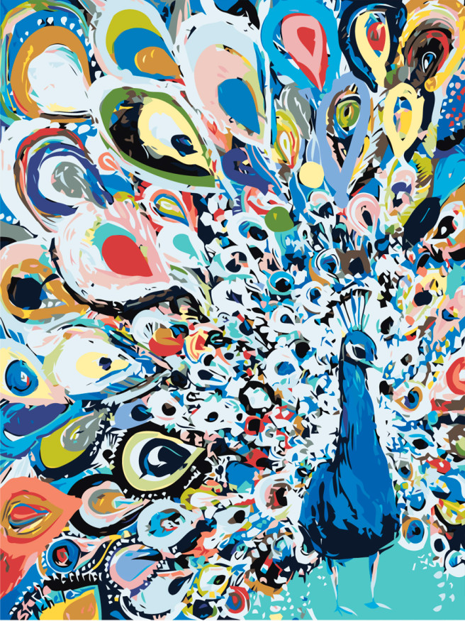 Картина по номерам &amp;quot;Красочный павлин&amp;quot;