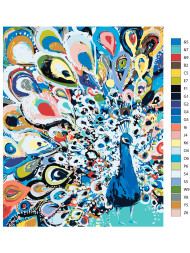 Raqamlar bo&#039;yicha rasm &quot;Rangbarang tovus&quot;