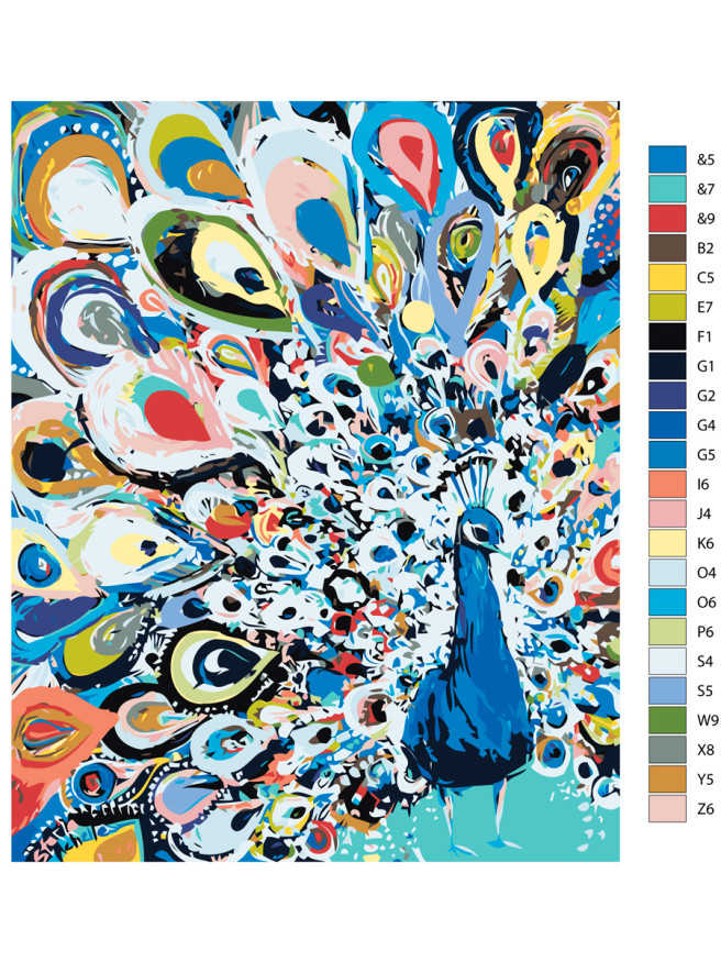 Картина по номерам &amp;quot;Красочный павлин&amp;quot;