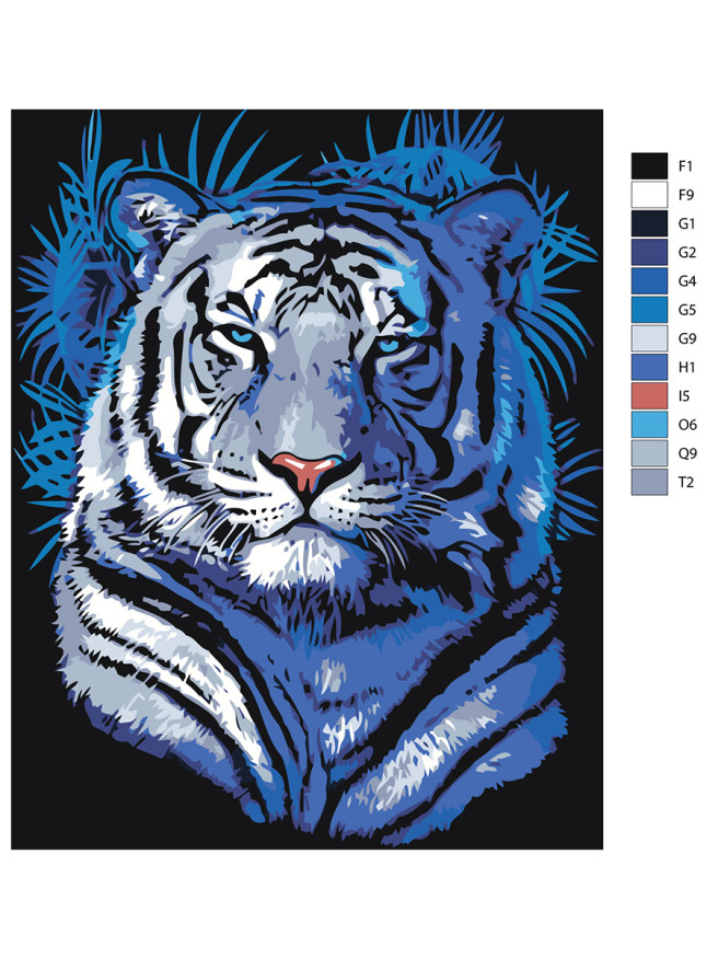 Картина по номерам &amp;quot;Крупный тигр&amp;quot;