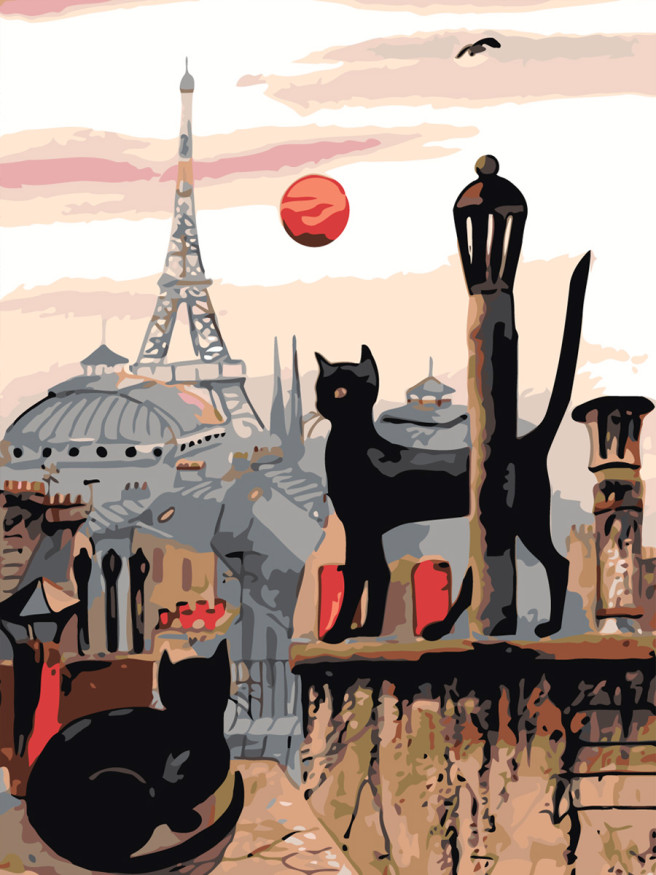 Raqamlar bo&amp;#039;yicha rasm &amp;quot;Tomdagi mushuklar&amp;quot;