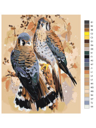 Raqamlar bo'yicha rasm "Ikki qush"