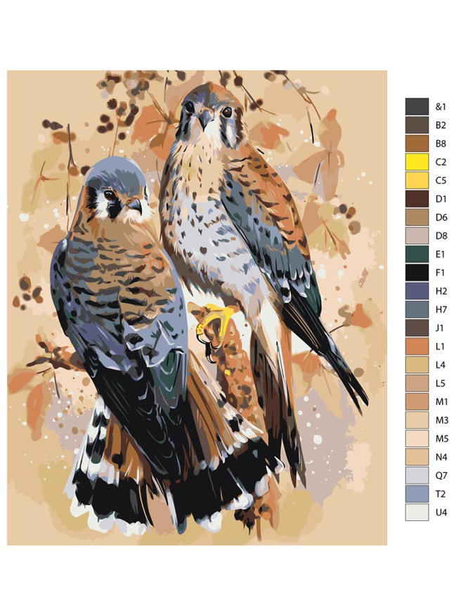 Raqamlar bo&amp;#039;yicha rasm &amp;quot;Ikki qush&amp;quot;