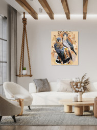 Raqamlar bo'yicha rasm "Ikki qush"