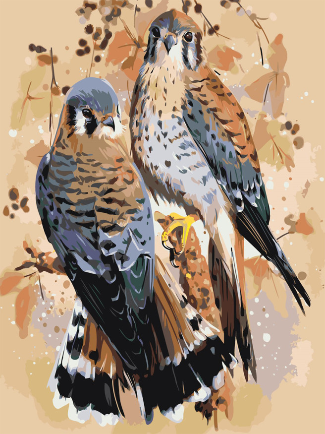 Raqamlar bo&amp;#039;yicha rasm &amp;quot;Ikki qush&amp;quot;