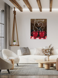 Raqamlar bo'yicha rasm "Ikki chashka qahva"