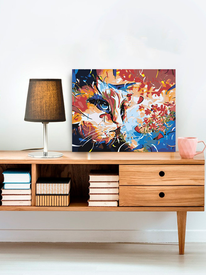 Raqamlar bo&amp;#039;yicha rasm &amp;quot;Gullar bilan mushuk&amp;quot;