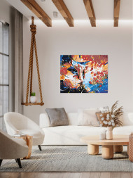 Raqamlar bo&#039;yicha rasm &quot;Gullar bilan mushuk&quot;