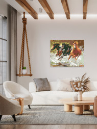 Raqamlar bo'yicha rasm "Yugurayotgan otlar"