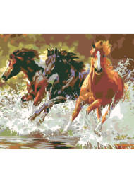 Raqamlar bo'yicha rasm "Yugurayotgan otlar"