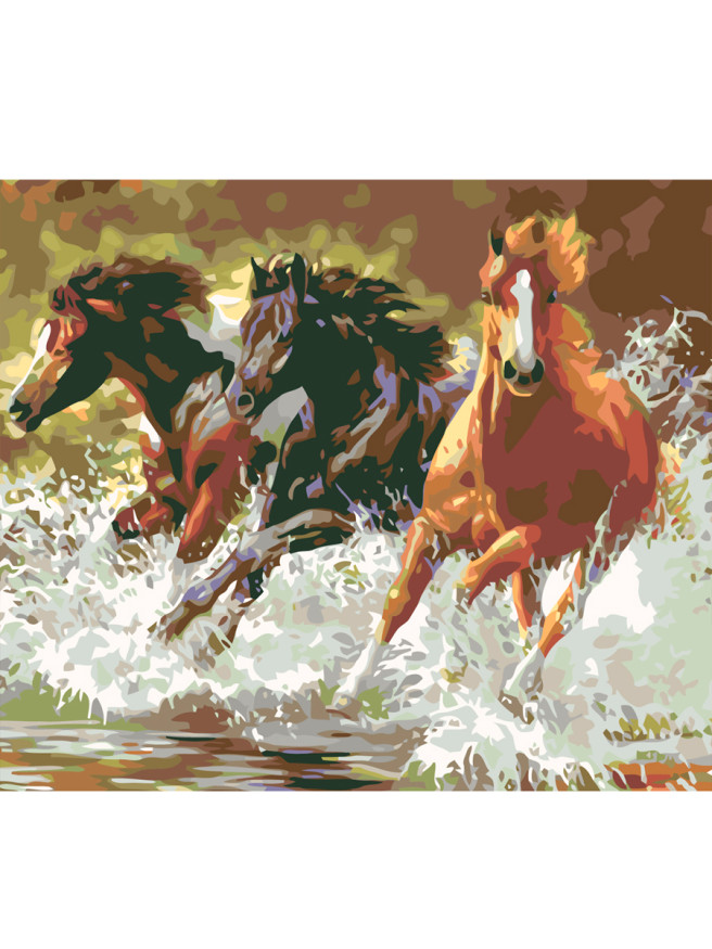 Raqamlar bo&amp;#039;yicha rasm &amp;quot;Yugurayotgan otlar&amp;quot;