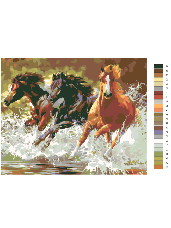 Raqamlar bo&amp;#039;yicha rasm &amp;quot;Yugurayotgan otlar&amp;quot;