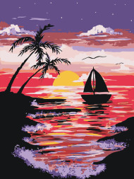 Картина по номерам &amp;quot;Закат на море&amp;quot;