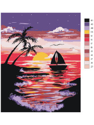 Картина по номерам &amp;quot;Закат на море&amp;quot;