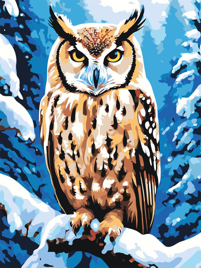 Raqamlar bo&amp;#039;yicha rasm &amp;quot;Shoxdagi boyqush&amp;quot;