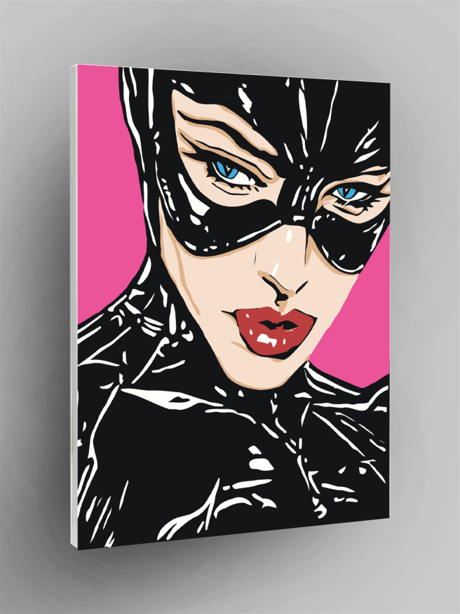 Флуоресцентная картина по номерам &amp;quot;Портрет Женщины-кошки&amp;quot;