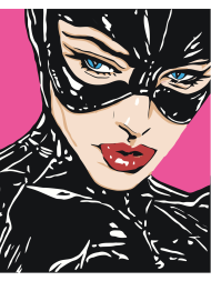 Флуоресцентная картина по номерам &amp;quot;Портрет Женщины-кошки&amp;quot;