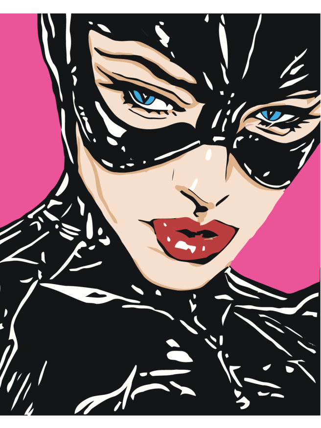 Флуоресцентная картина по номерам &amp;quot;Портрет Женщины-кошки&amp;quot;