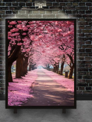 Holstga bosilgan poster "Gullagan sakura xiyoboni"